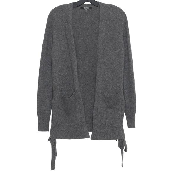 Saks Fifth Avenue Cardigan Cashmere Old Money Quiet Luxury Minimalist Gray XS - Picture 1 of 6